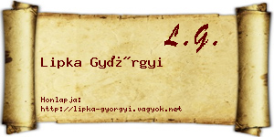 Lipka Györgyi névjegykártya